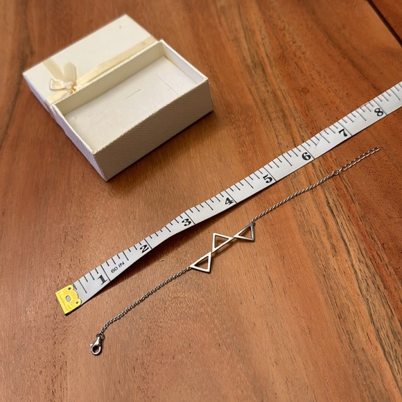New in Box, Sterling silver triangles bracelet | Geometric bracelet, Size - 7” - Picture 3 of 4